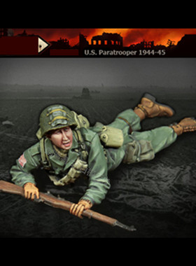 1/35树脂二战美军伞兵手办