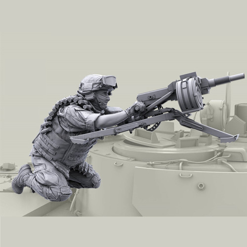 1/35人物模型俄军现代战斗系统装甲车榴弹炮手兵人GK白模手办183