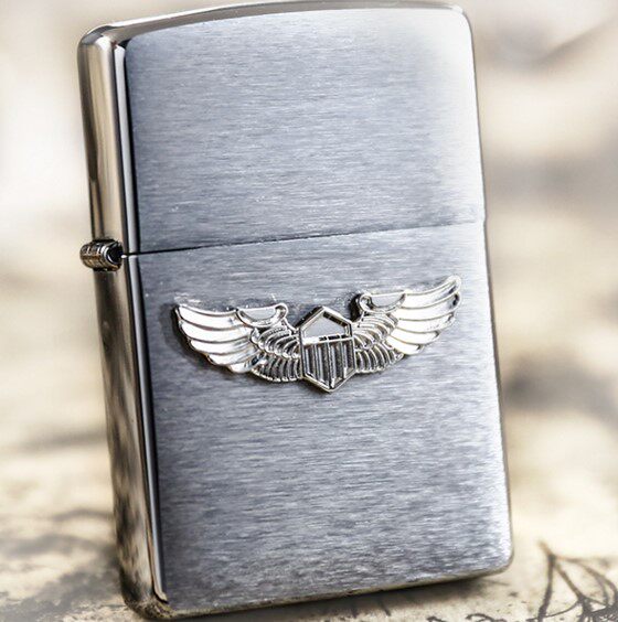美国原装正品 ZIPPO打火机 陆军空战银徽章 经典铬280AW 专柜正版