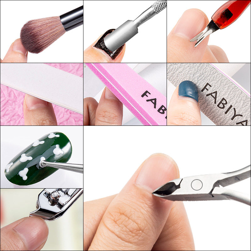 초보자용 매니큐어 가위 스틸 푸셔 각질 포크 가위 삼각 대패 가정용 매니큐어 도구 풀 세트 전문 케어