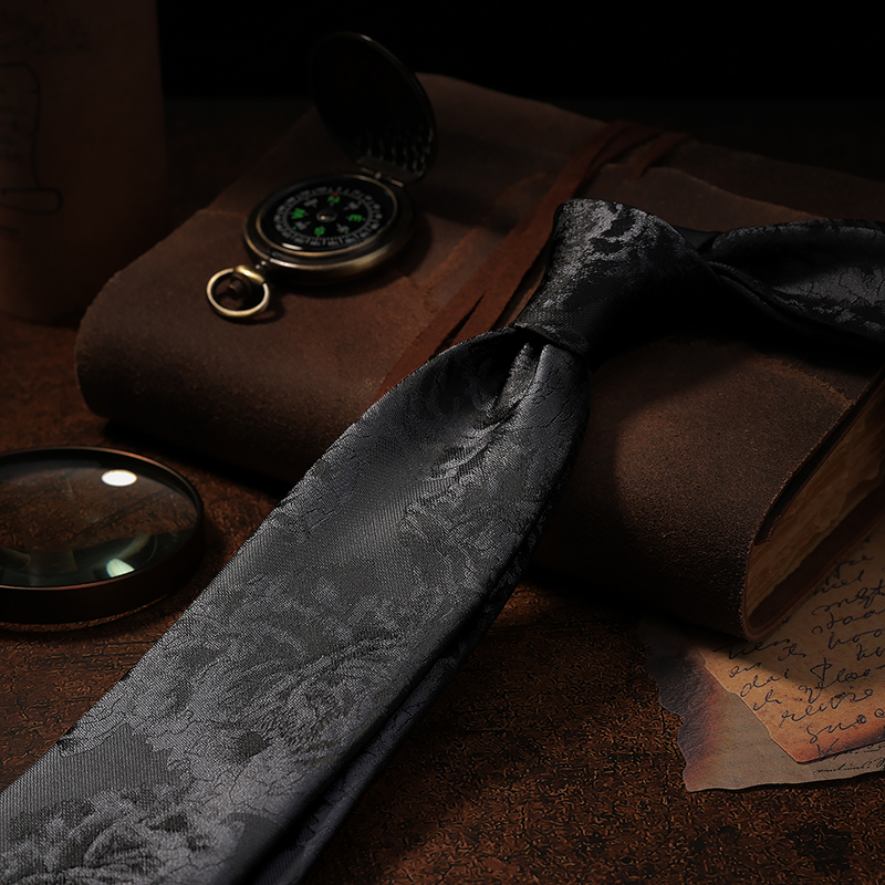 复古花纹领带男结婚新郎正装商务休闲高级感手打职业西装衬衫韩版