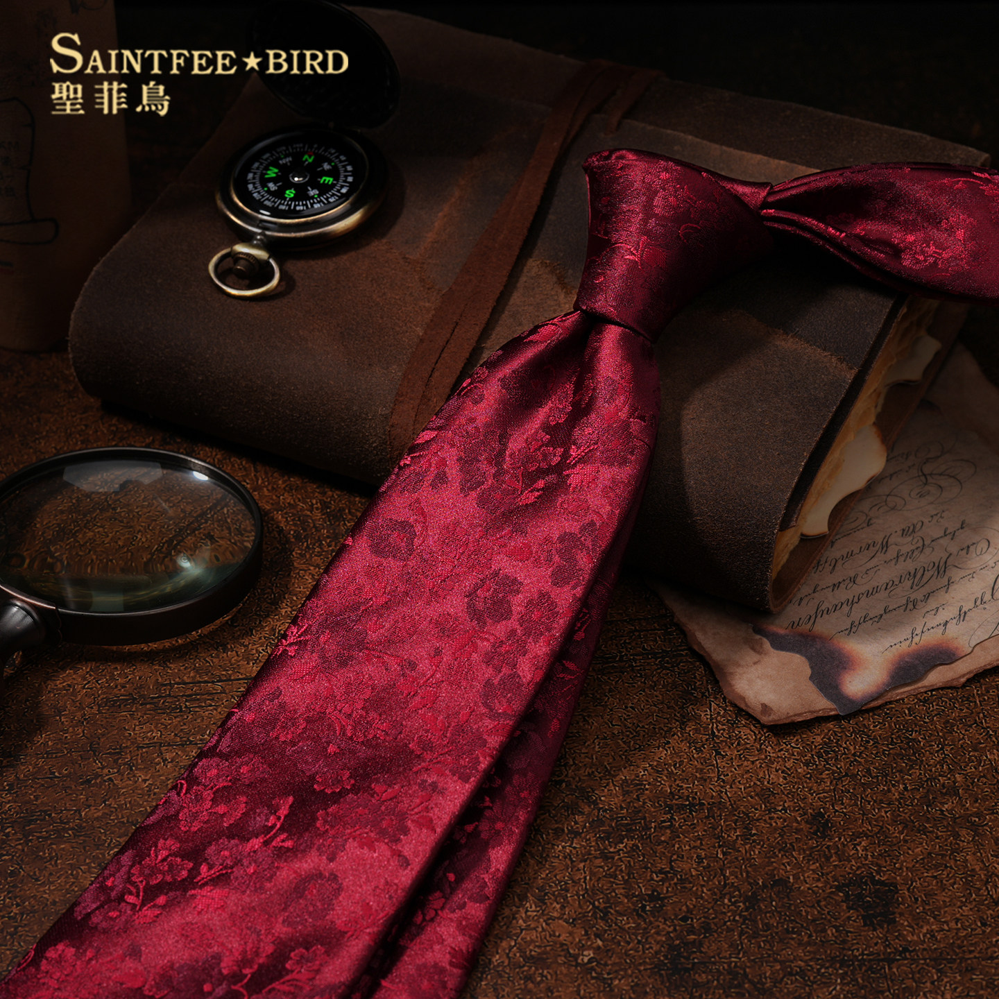 红色枝叶领带男复古手打8cm正装职业结婚新郎西装衬衫高档礼盒装,服饰配件/皮带/帽子/围巾,领带,淘宝优惠券,粉丝福利购,淘宝优惠卷