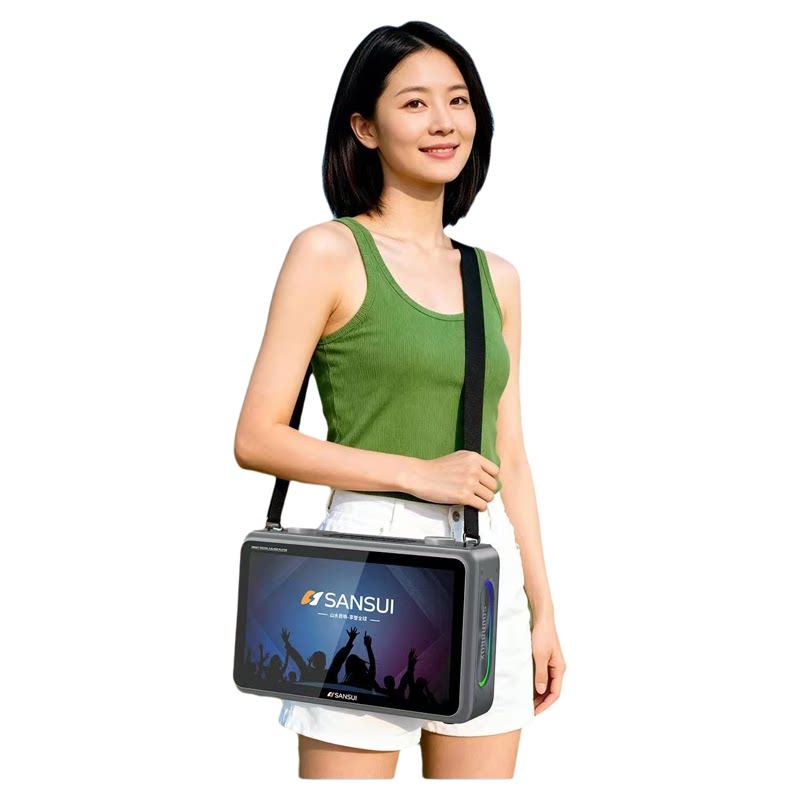 SANSUI山水14英寸高清屏多功能投屏K歌蓝牙音响80W大功率广场