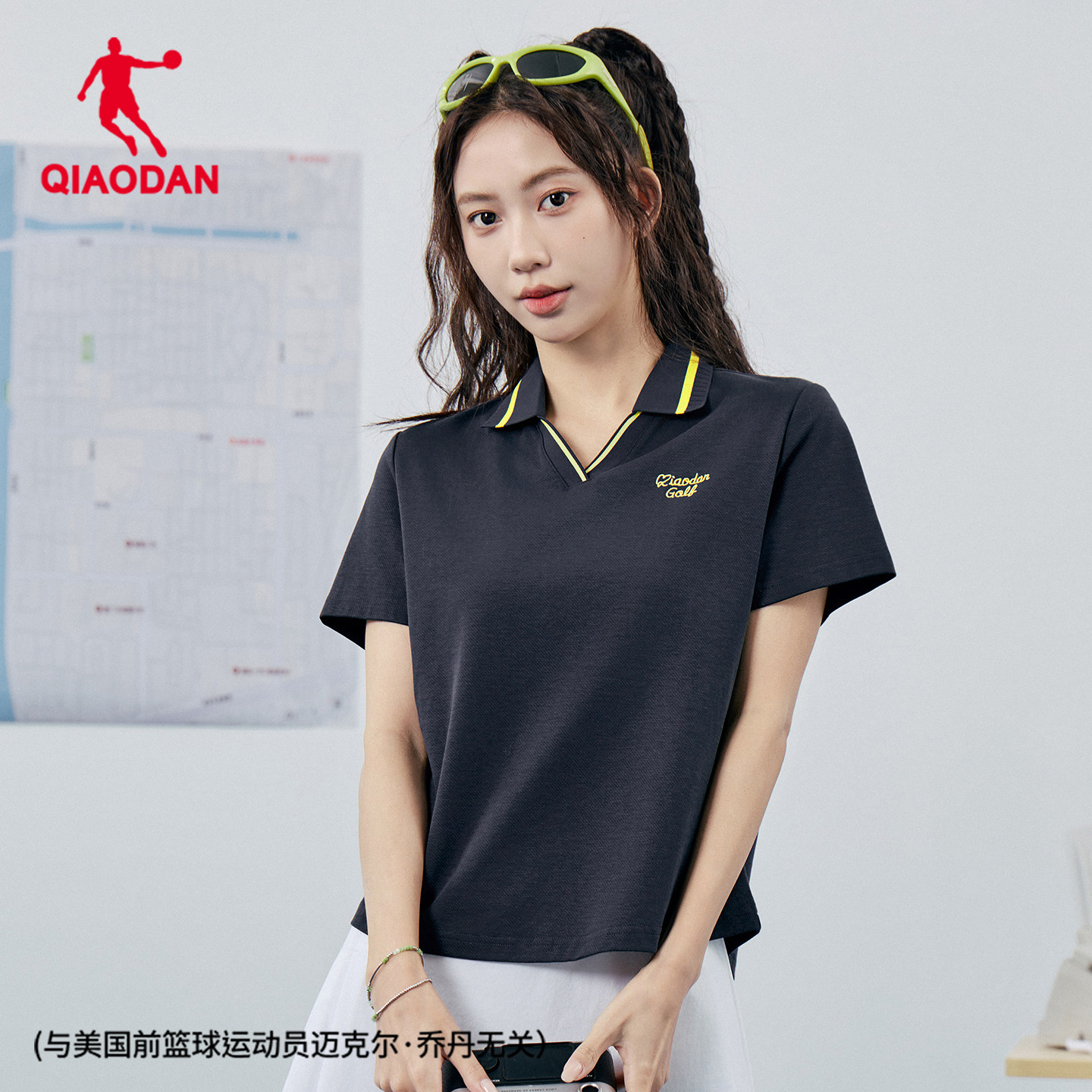 商场同款乔丹短袖Polo衫女2026秋季新款透气休闲翻领短t学院上衣