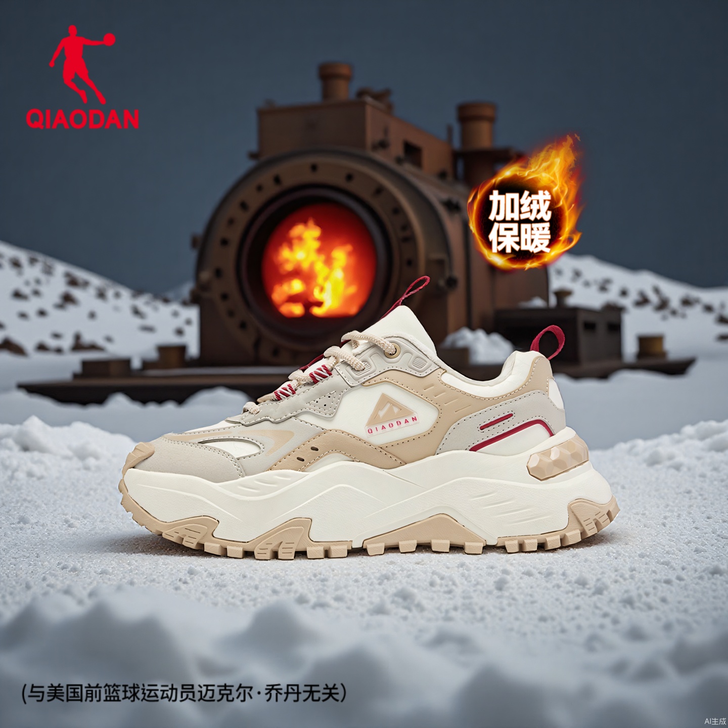 皮面浮石灰象牙白加绒保暖