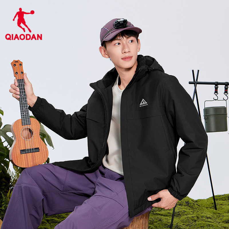 商场同款乔丹防泼水棉服男2026年春季新款防风可拆卸帽外套上衣
