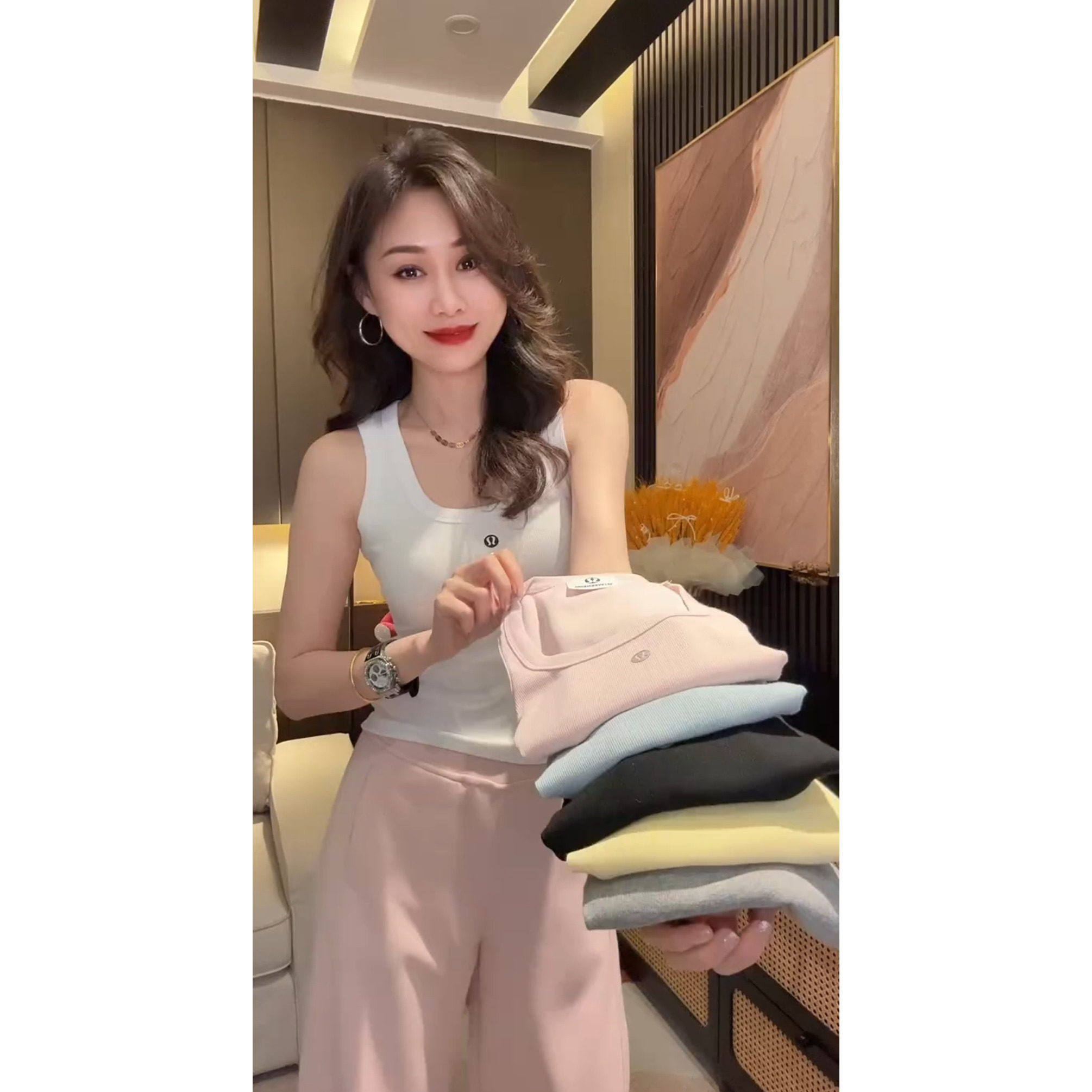 纯色方领无袖黑背心女26春夏新款宽肩带内搭小吊带打底外穿上衣潮