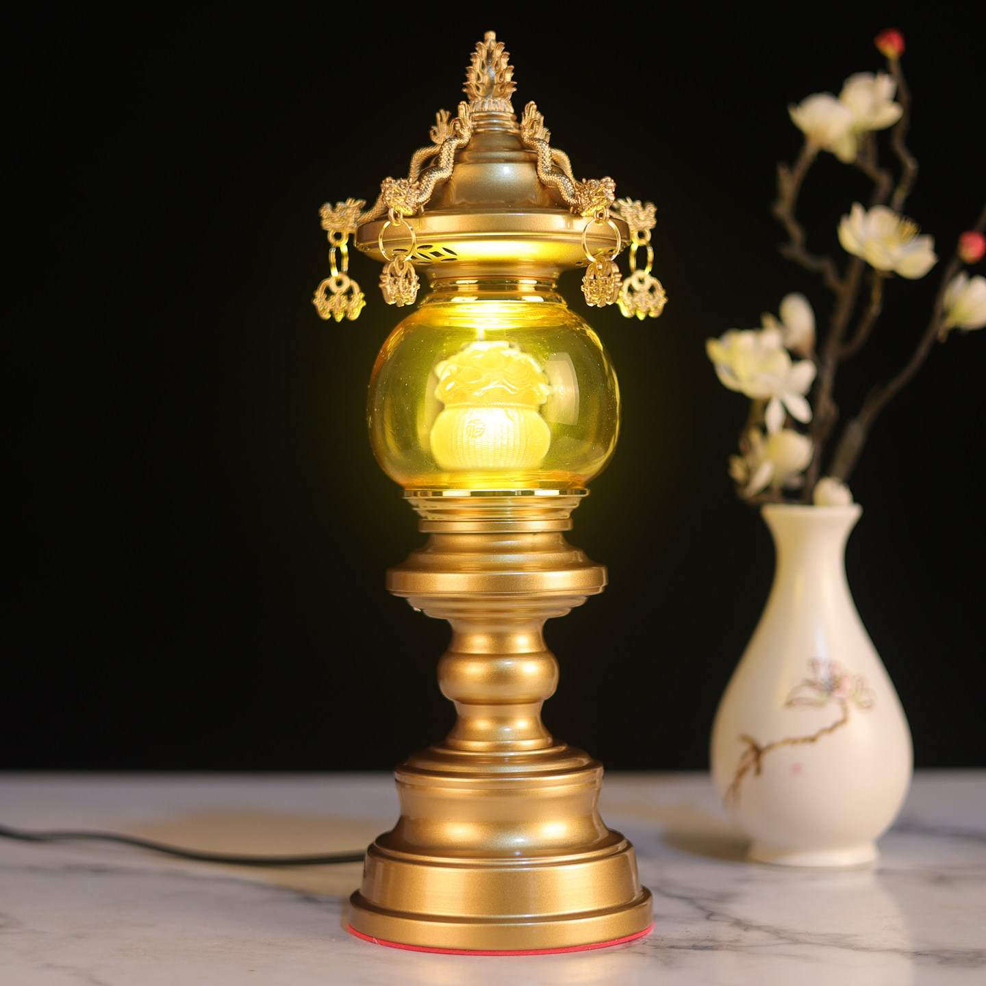 LED插电款水晶供佛灯七彩佛前长明灯装饰摆件佛前供灯佛堂装饰灯