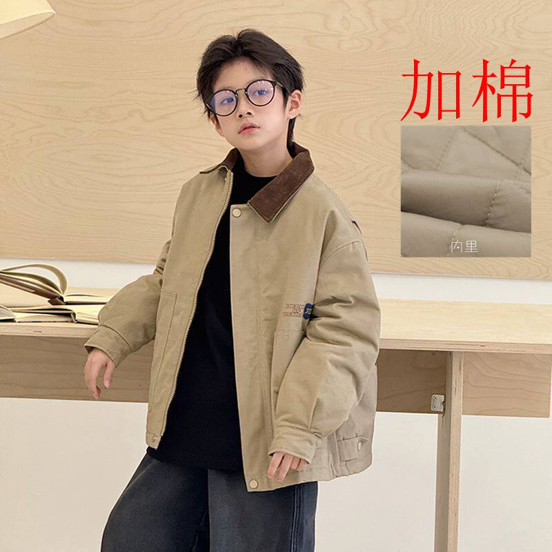 男童秋冬款夹棉二棉百搭宽松外套
