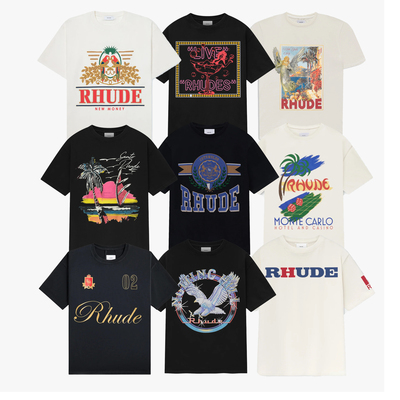 Rhude美式潮牌字母印花T恤