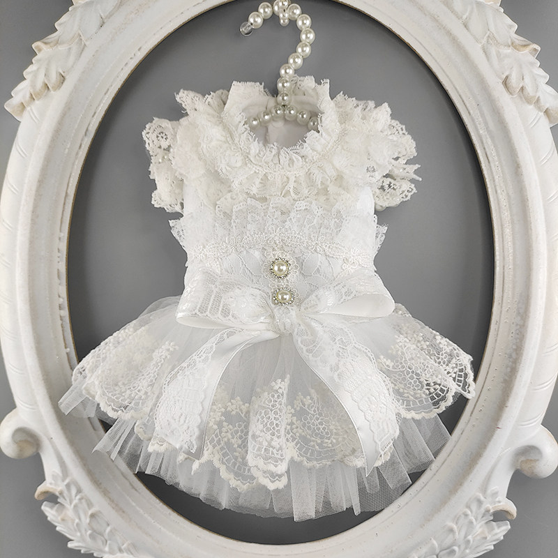 私宠手作狗狗婚纱宠物结婚礼服泰迪比熊约克夏小马猫咪春秋公主裙