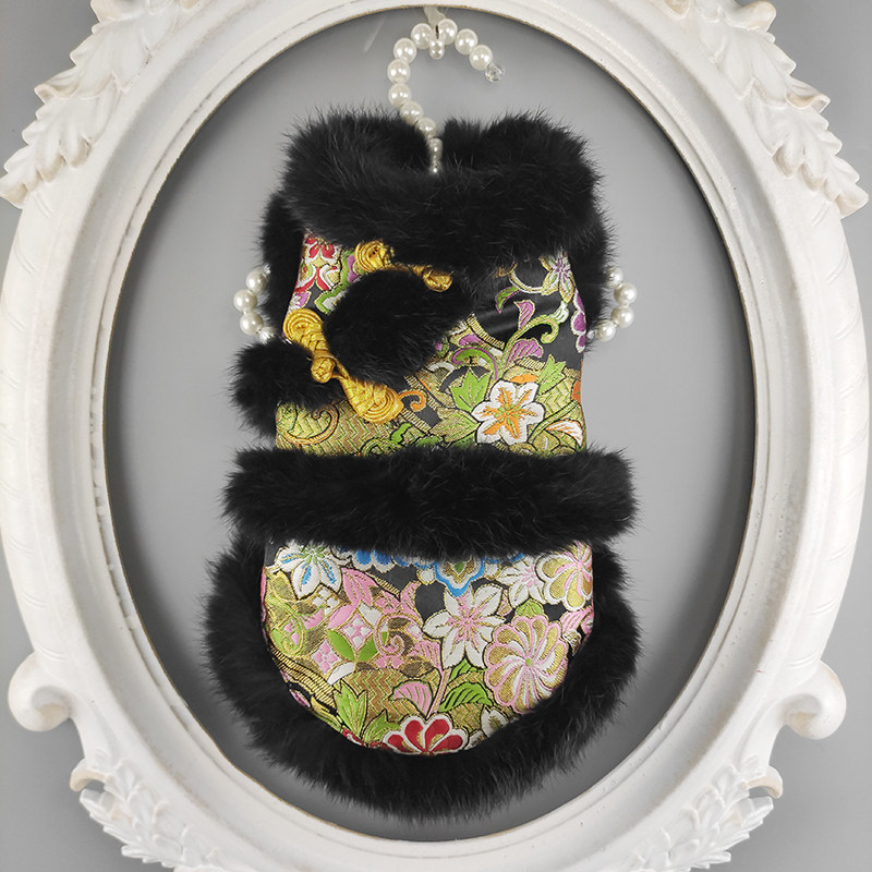 私宠手作六角花宠物旗袍狗狗唐装情侣装泰迪比熊博美猫咪秋冬衣服