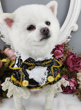 狗狗衣服宠物黑色欧风西装泰迪比熊犬约克夏猫咪结婚礼服春秋外套