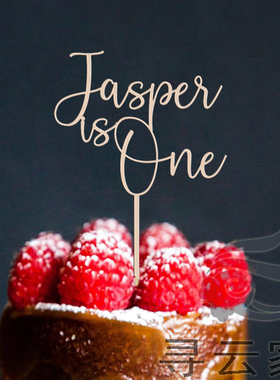 定制木质/亚克力英文周岁庆典摆件cake topper生日蛋糕插牌装饰