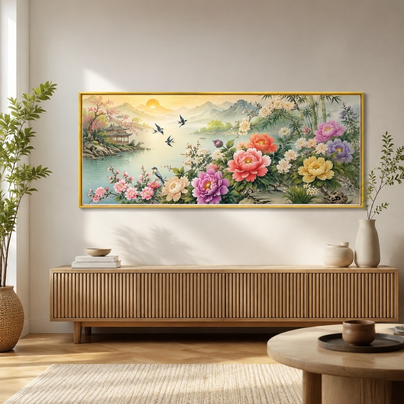花开富贵十字绣客厅挂画手工DIY材料包新款中国风国潮新中式送礼