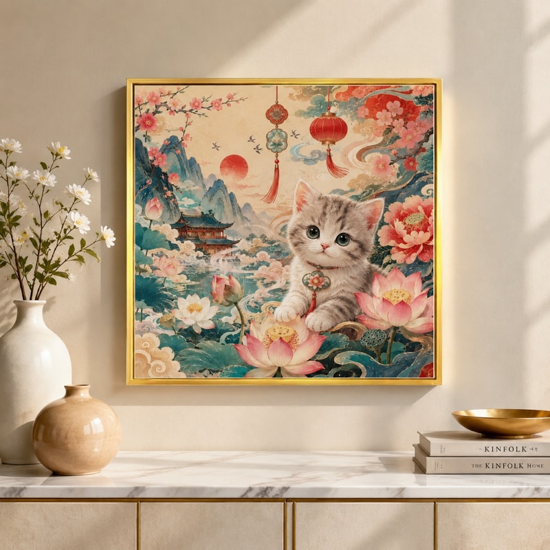 十字绣新中式套件方形挂画客厅挂画手工DIY中国风国潮画心玄关