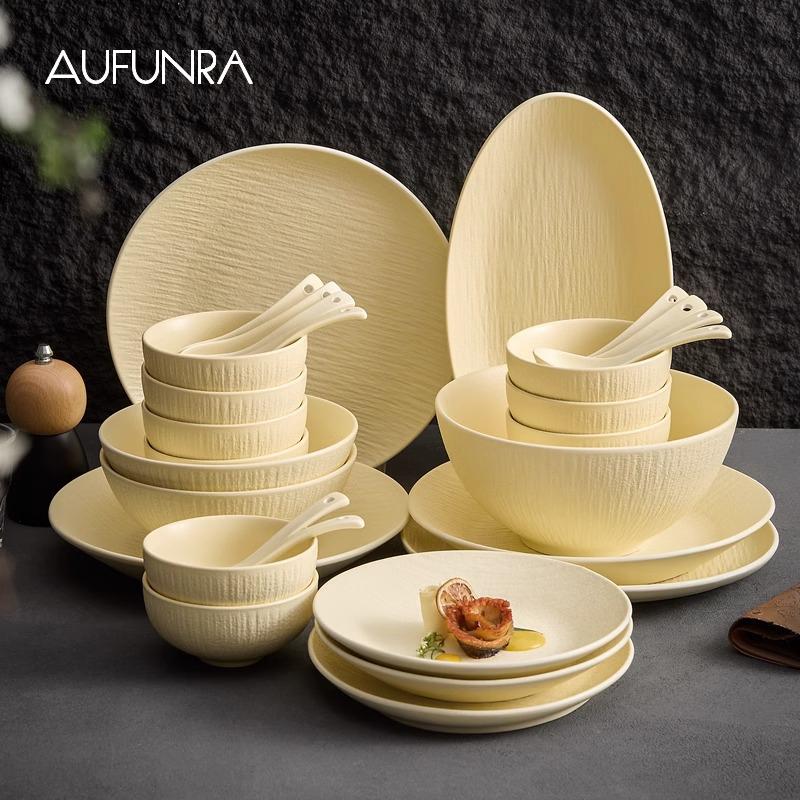 餐具套装家用高级感乔迁碗盘筷组合陶瓷碗碟轻奢日式饭碗正品食品