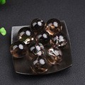 天然茶水晶七彩球 茶晶水晶球摆件原石打磨工艺品