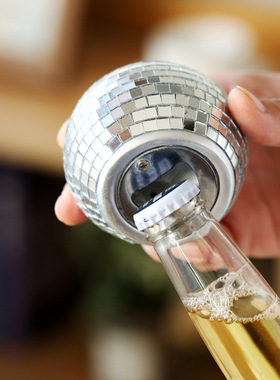 原创TEMU SHEIN爆款Disco KTV酒吧玻璃镜面啤酒开瓶器家用贴标代