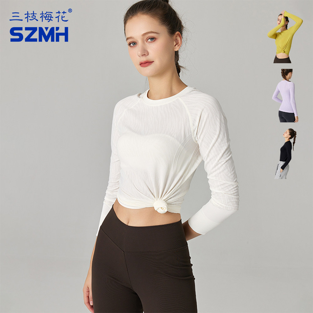 三枝梅花速干衣女透气显瘦瑜伽服长袖t恤运动跑步健身上衣普拉提,运动服/休闲服装,健身衣,淘宝优惠券,粉丝福利购,淘宝优惠卷