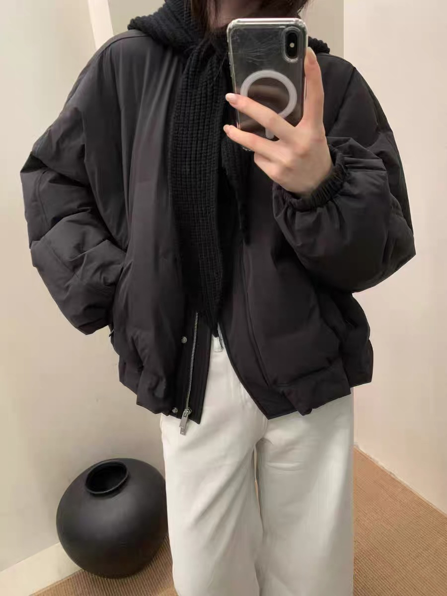 设计感高端欧货女装2025冬季新款针织帽长袖双口袋百搭羽绒服2526