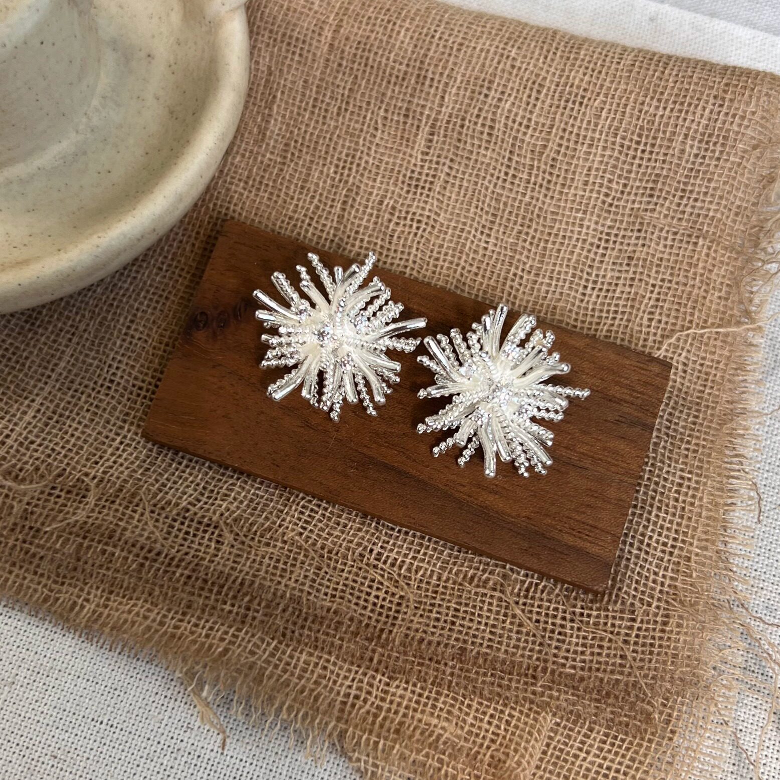 蒲公英造型小众设计925银针耳钉