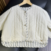 实体精品童装 薄外套 侧开叉薄棉袄 店 儿童绗缝内里条纹圆领韩版