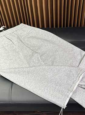 实体精品童装店 现货秒发 儿童浅灰色阔腿毛圈运动裤 下摆可收口