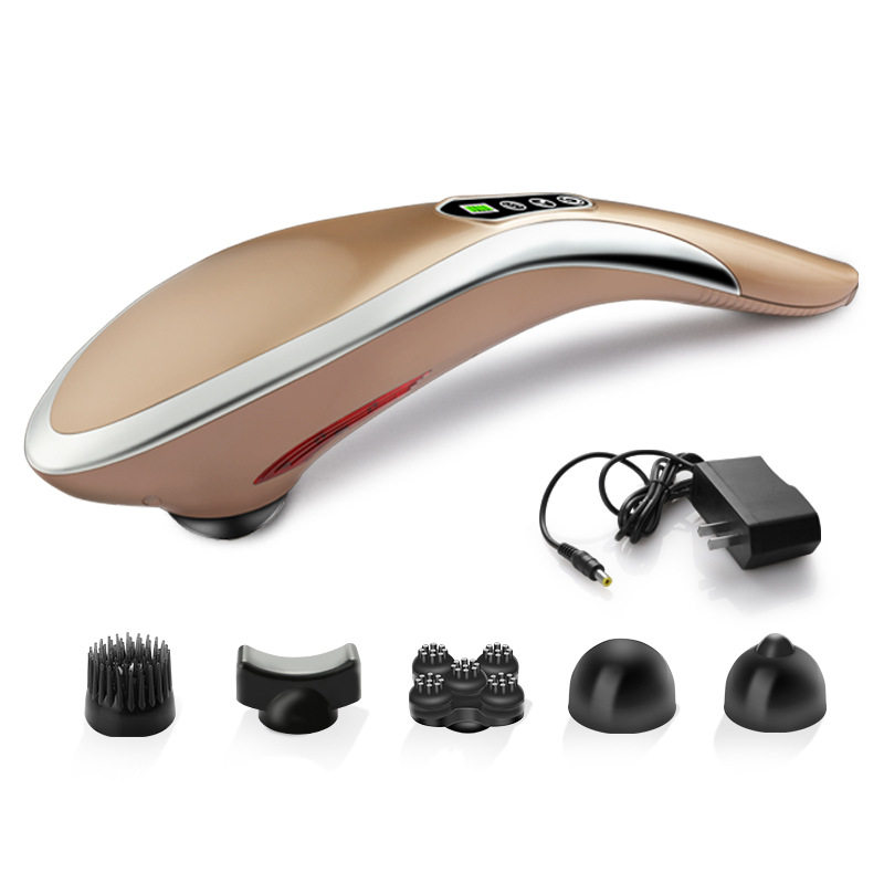 充电款海豚电动按摩棒腿部腰部颈部肩部手持式敲打震动全身按摩锤