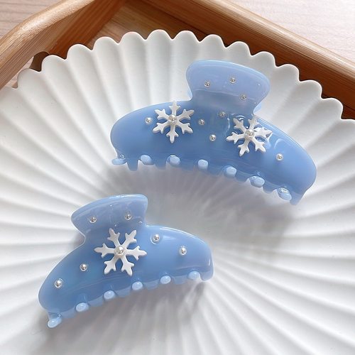 日韩法式圣诞新年雪花发箍抓夹