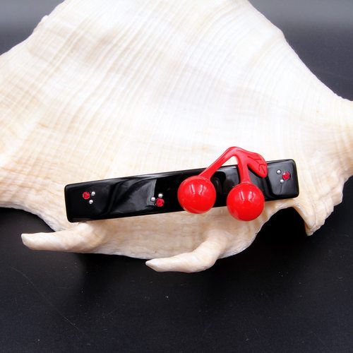 日韩红樱桃马尾发夹顶夹