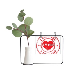 邮戳情人节红色印章爱你金属相框陶瓷花瓶装饰
