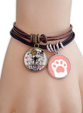 涂鸦花朵猫咪礼品手链