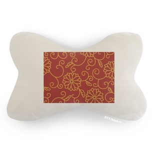 中国风日本风格亚洲花朵曲线花纹汽车头枕颈枕座椅枕头
