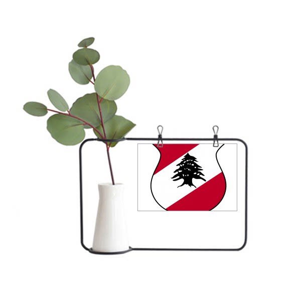 黎巴嫩亚洲国徽金属相框陶瓷花瓶装饰