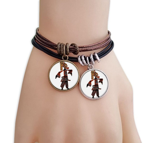 传统皮影戏中国黑棕手链对饰品情侣礼物礼品