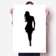 走路站立美丽美女人海报贴纸80x55cm墙贴纸卧室家居装 饰