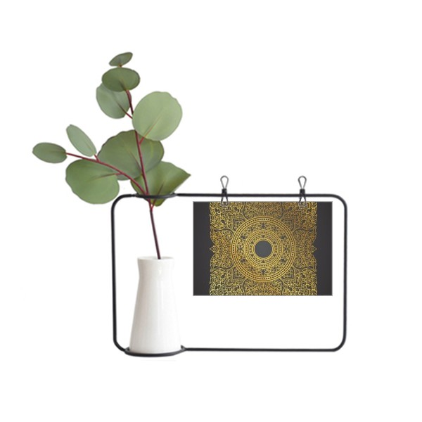 泰王国金箔传统图案金属相框陶瓷花瓶装饰