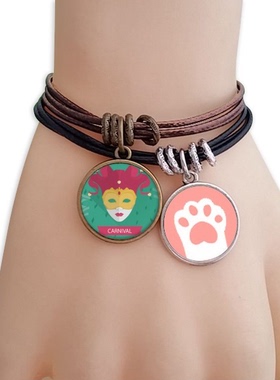 威尼斯俏皮风面具狂欢节猫咪手链