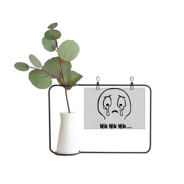 黑色哭泣聊天表情纹样金属相框陶瓷花瓶装饰