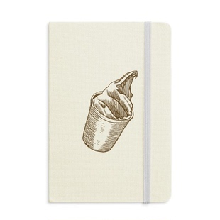 棕色素描手绘杯装冰淇淋硬质笔记本办公记事本子学生用