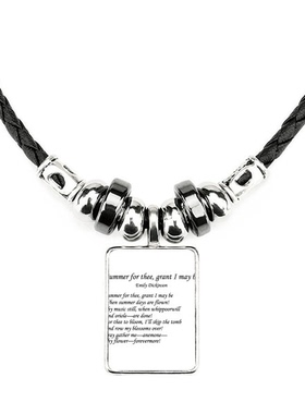 请准我成为你的夏季诗句手工皮绳项链吊坠饰品