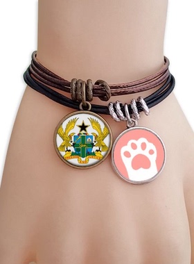 加纳非洲国徽猫咪礼品手链