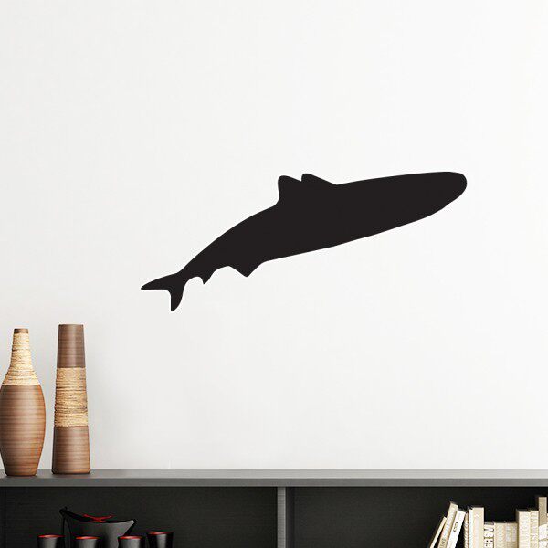 流线型鲨鱼凶猛鱼类剪影墙贴纸剪影背景墙装饰画可移除贴画