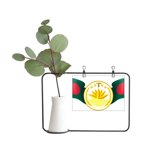 孟加拉国国徽标志符号图案金属相框陶瓷花瓶装饰