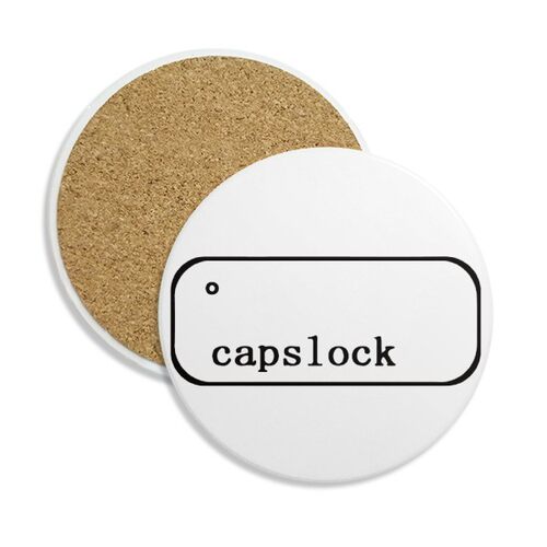 键盘符号capslock大写锁圆形陶瓷杯垫水杯隔热垫2片装礼品礼物