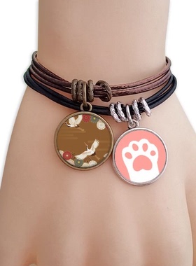 花朵几何纹样猫咪礼品手链