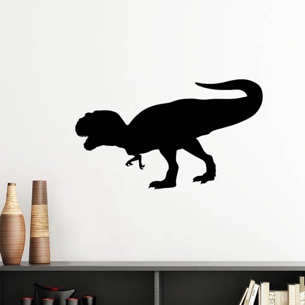 恐龙白色化石凶猛骨骼墙贴纸剪影背景墙装饰画可移除贴画