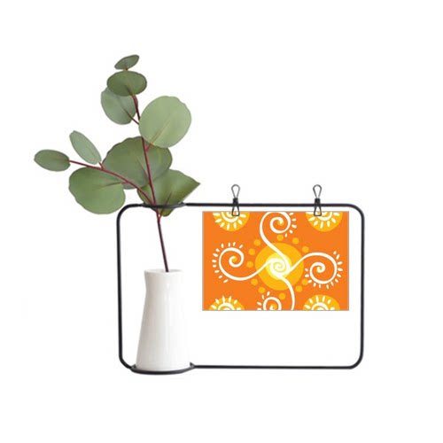 橙色卷墨西哥图腾手绘金属相框陶瓷花瓶装饰