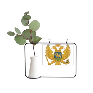 黑山共和国欧洲国徽金属相框陶瓷花瓶装饰